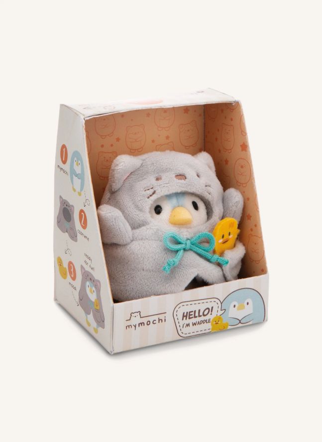 Penguin Waddle plush with Cat disguise | Grey