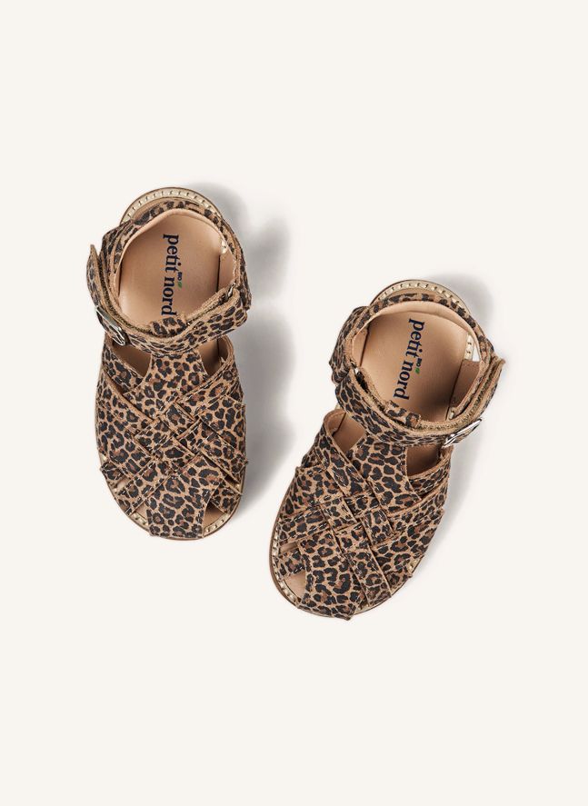 Diamond Leopard Scratch Sandals | Brown