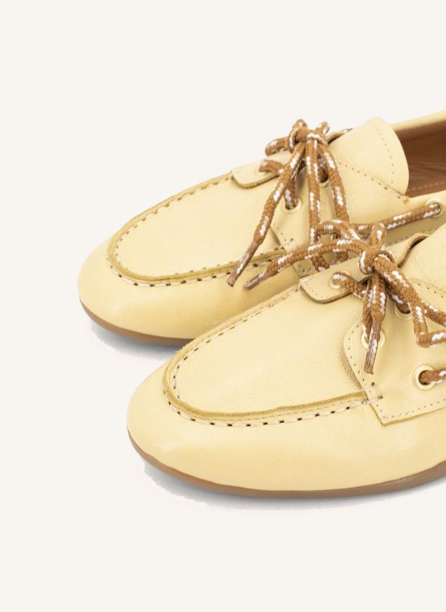Chaussures Bateau Kimana Cuir | Jaune