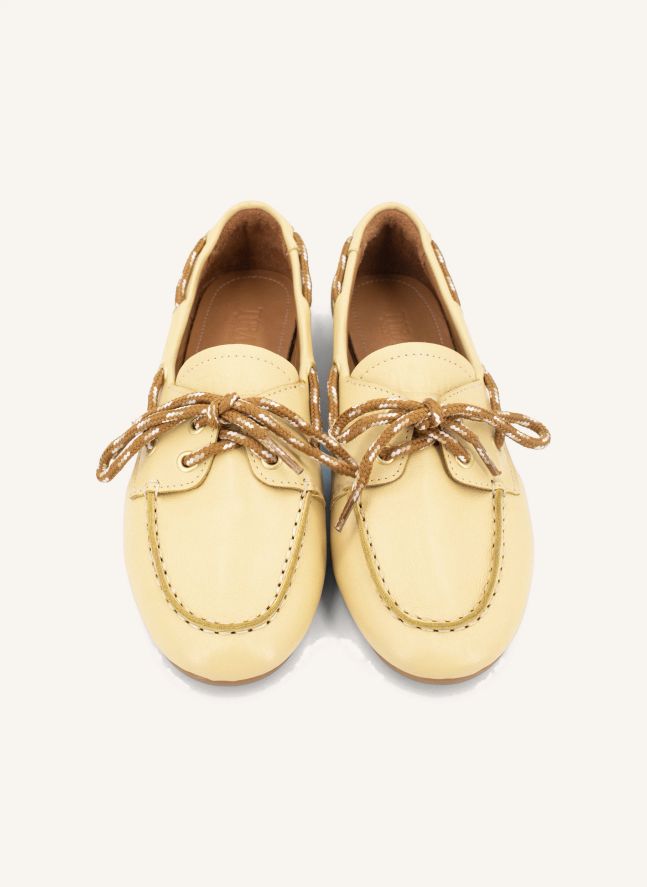 Chaussures Bateau Kimana Cuir | Jaune