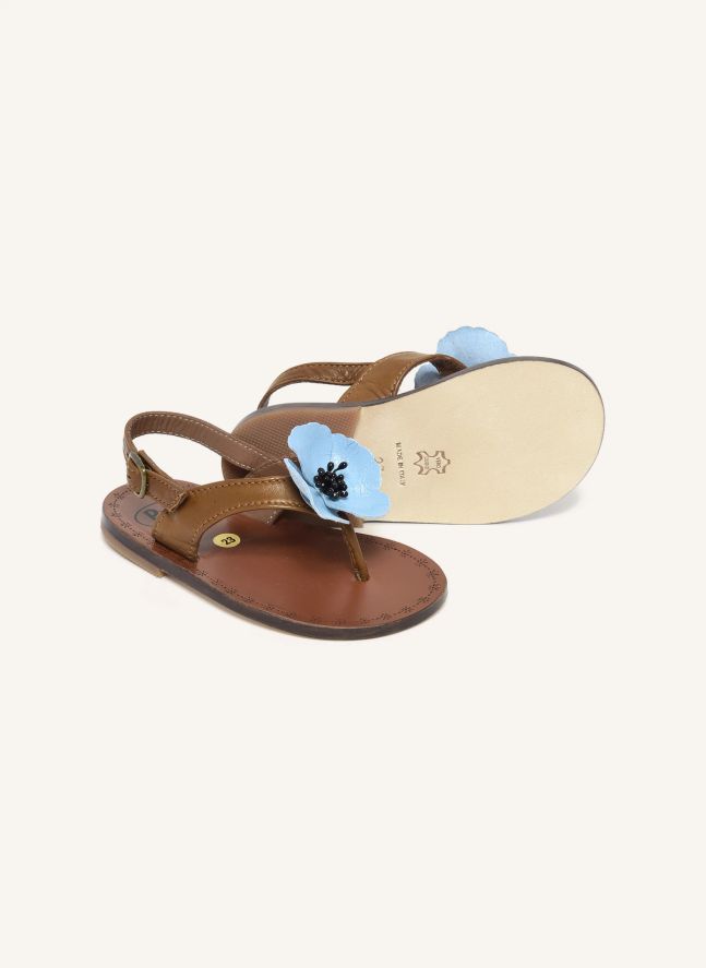 Sandales Fleur | Cognac