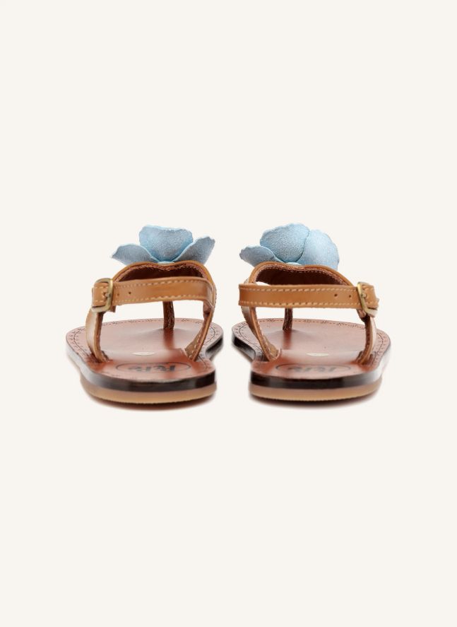 Sandales Fleur | Cognac