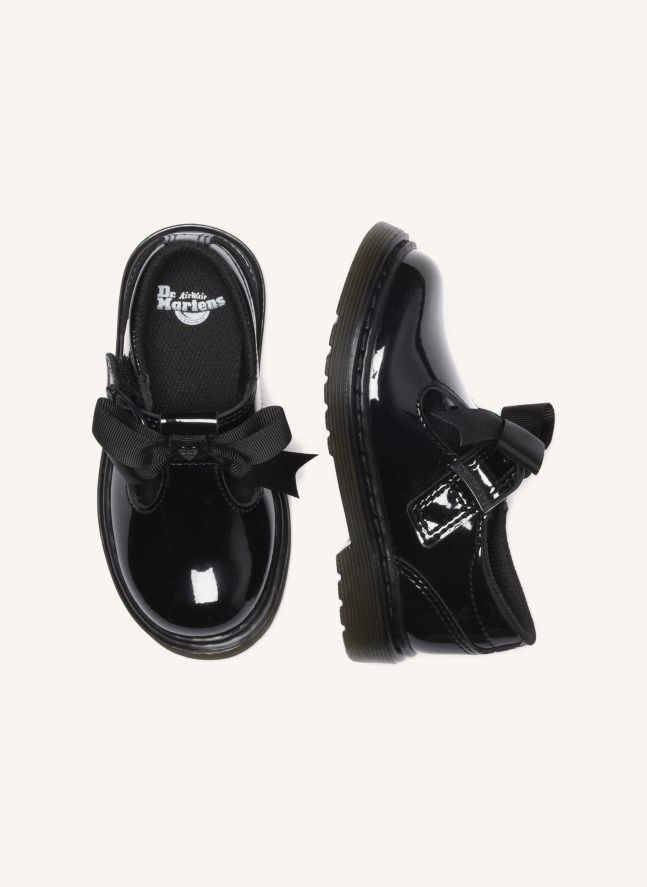 Mary Janes Noeud Bow J | Noir brillant