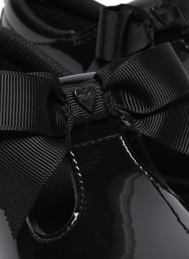 Mary Janes Noeud Bow J | Noir brillant