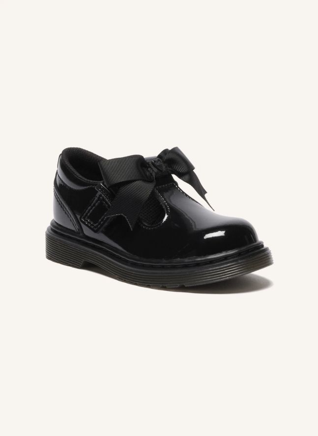 Mary Janes Noeud Bow J | Noir brillant