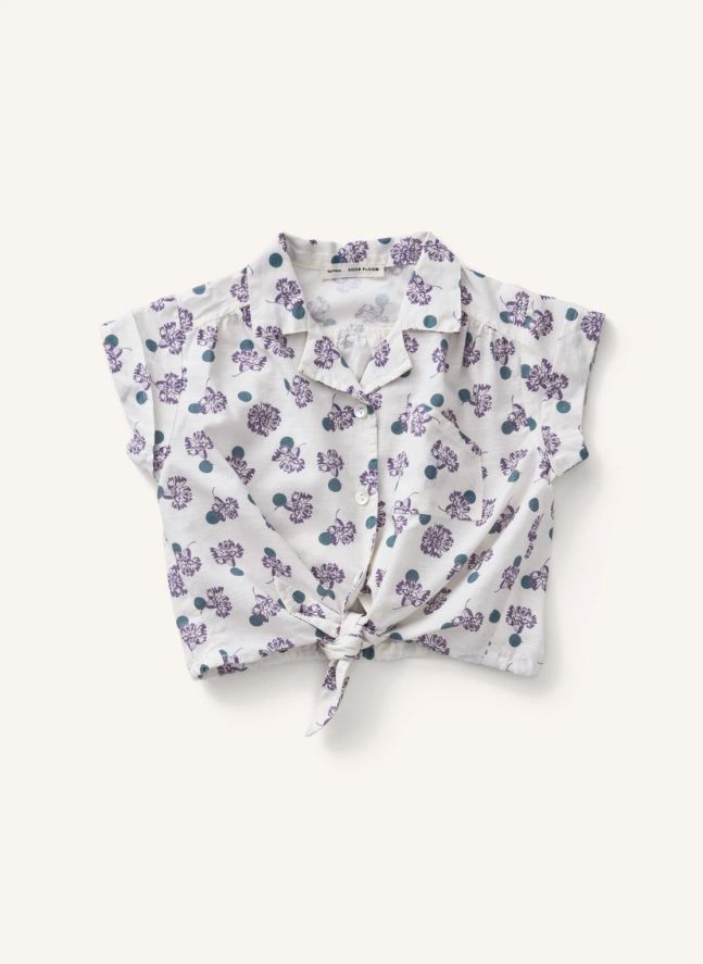 Blouse Loli Fleurs Coton Bio | Blanc