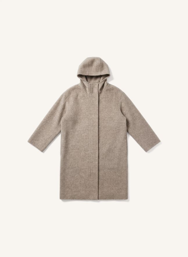 Manteau à Capuche Equinoxe Laine | Gris perle