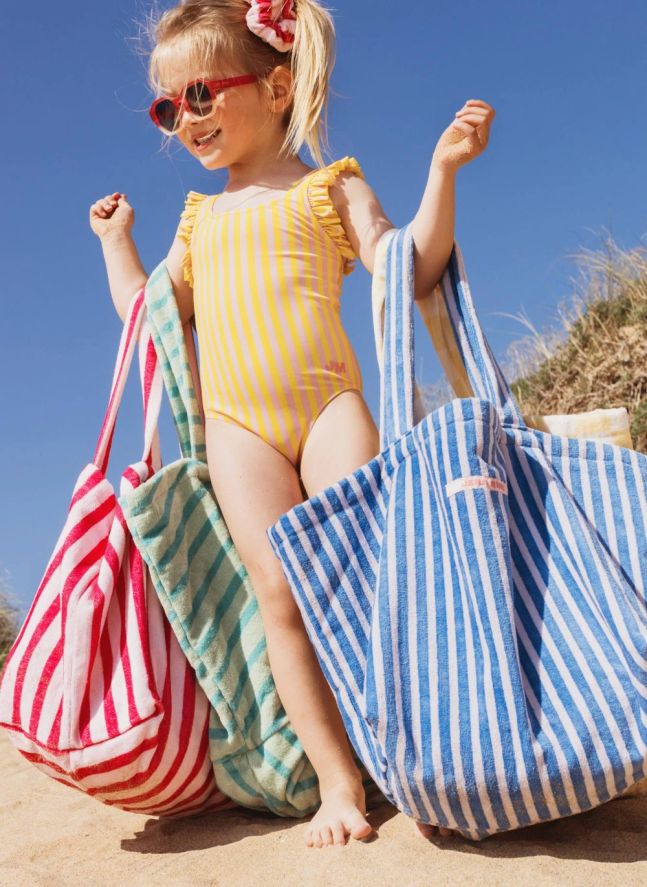 Sac de Plage Rayé Eponge | Rose