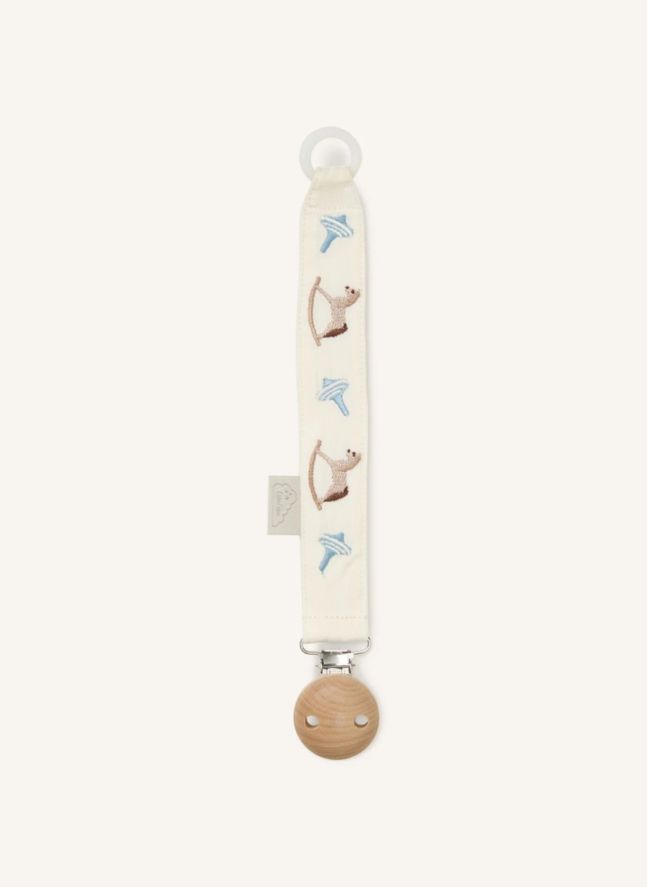 Attache tétine brodé Vintage Toys | Beige