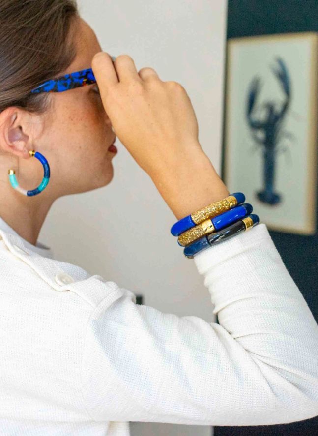 Boucles d'Oreilles Personnalisables Bola | Bleu