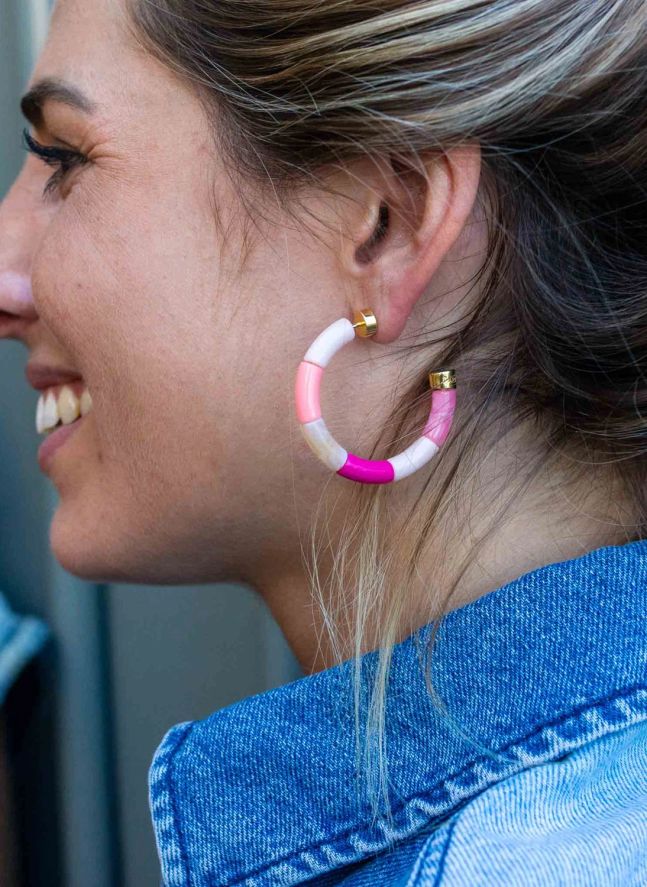 Boucles d'Oreilles Personnalisables Bola | Rose