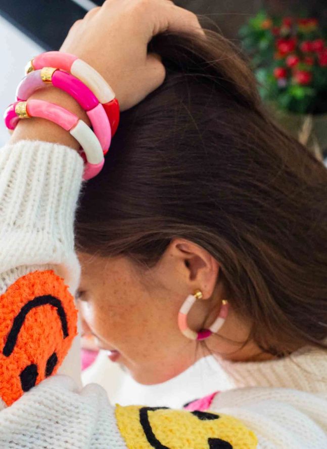 Boucles d'Oreilles Personnalisables Bola | Rose