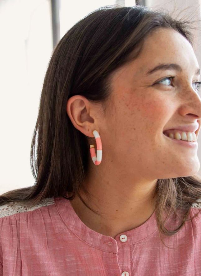 Boucles d'Oreilles Personnalisables Bola | Rose
