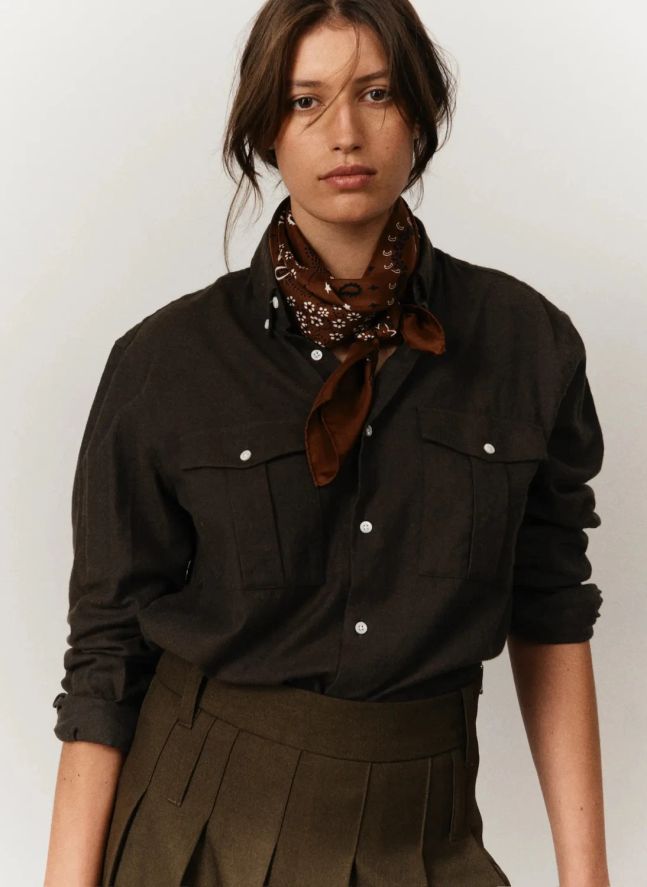 Bandana Small Soie | Marron