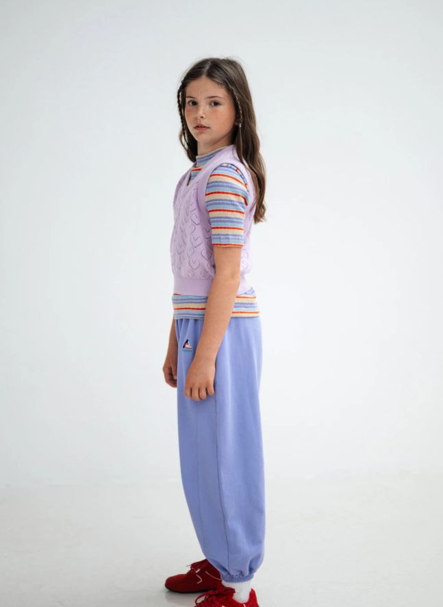 Pull Maille Sans Manches Cœurs | 	Lilas