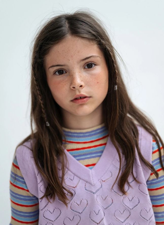 Pull Maille Sans Manches Cœurs | 	Lilas