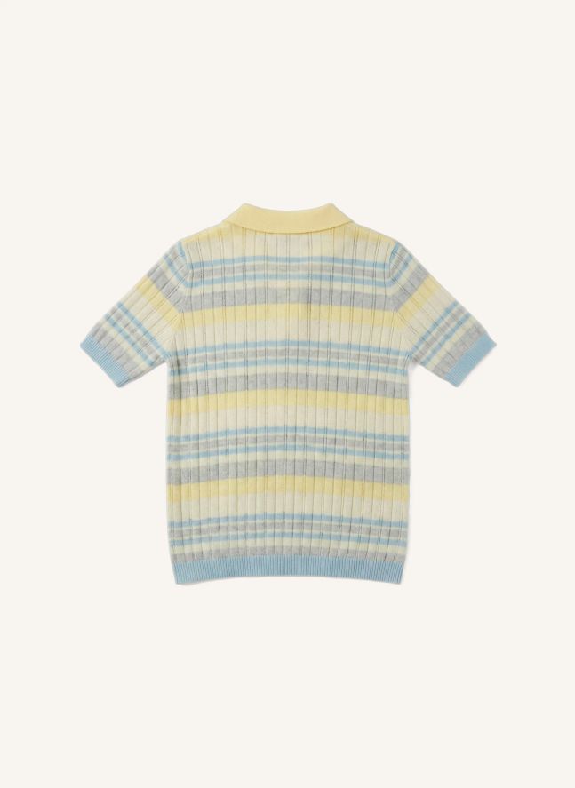 Selma striped polo shirt | Pale yellow