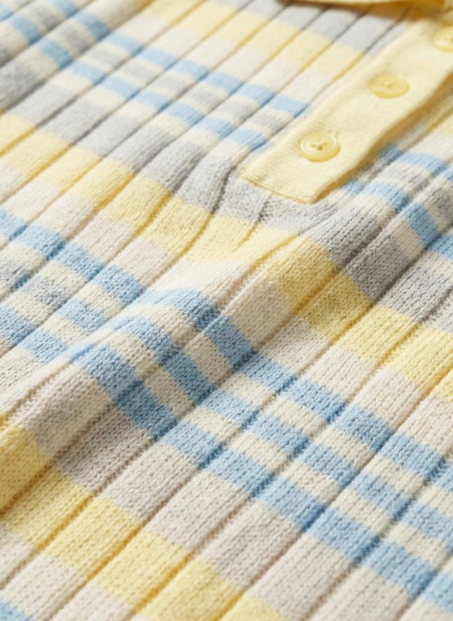 Selma striped polo shirt | Pale yellow