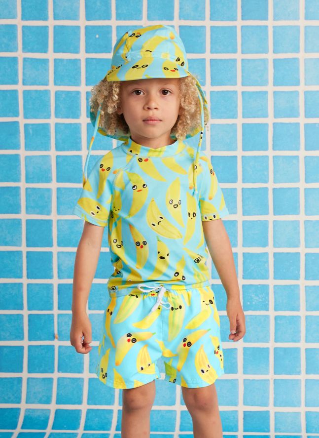 T-shirt de Bain Anti-UV Bananes Fibres Recyclées | Turquoise