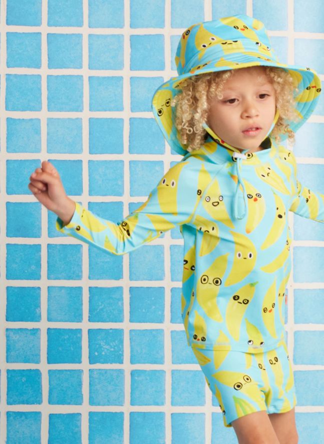 Camiseta de baño de manga larga anti-UV Fibras recicladas de plátano | Turquoise