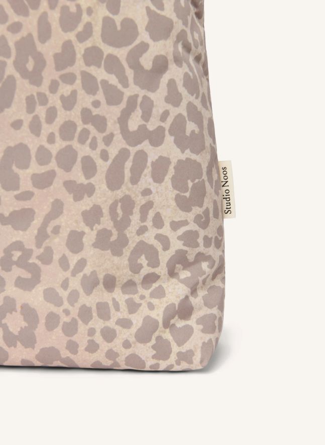 Sac mom-bag Puffy Léopard | Beige