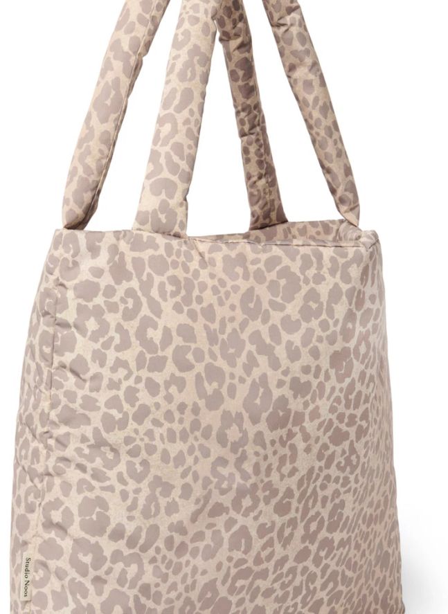 Sac mom-bag Puffy Léopard | Beige