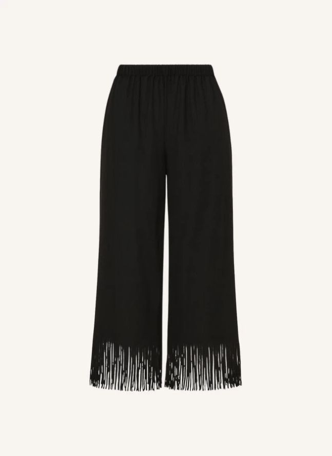 Pantalon Franges Lin | Noir