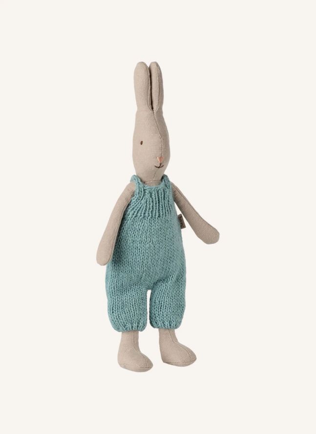 Rabbit plush in overalls