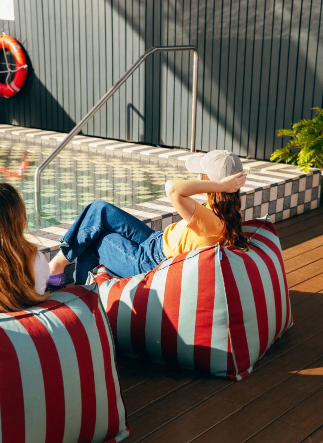 Lenny outdoor pouffe armchair | Toffee