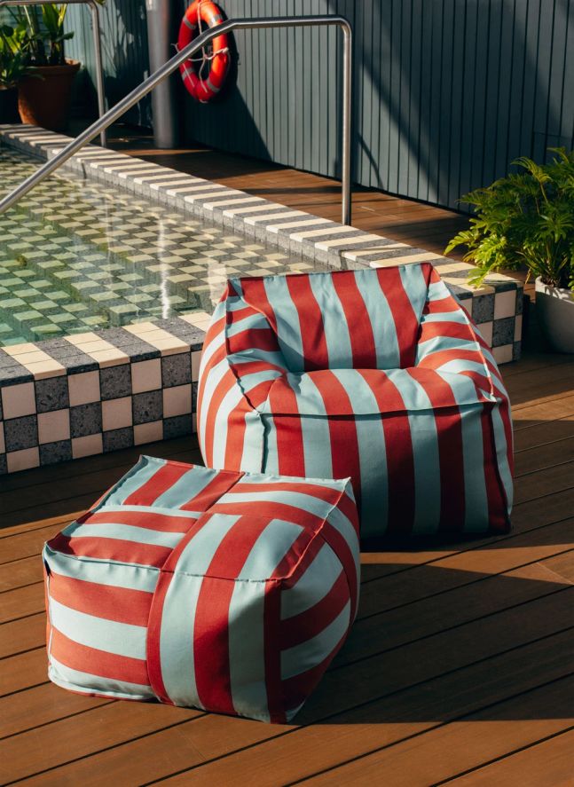 Lenny outdoor pouffe armchair | Toffee