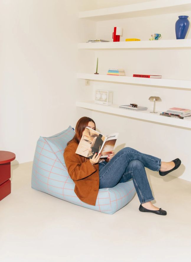 Pouf long Vibes | Bleu