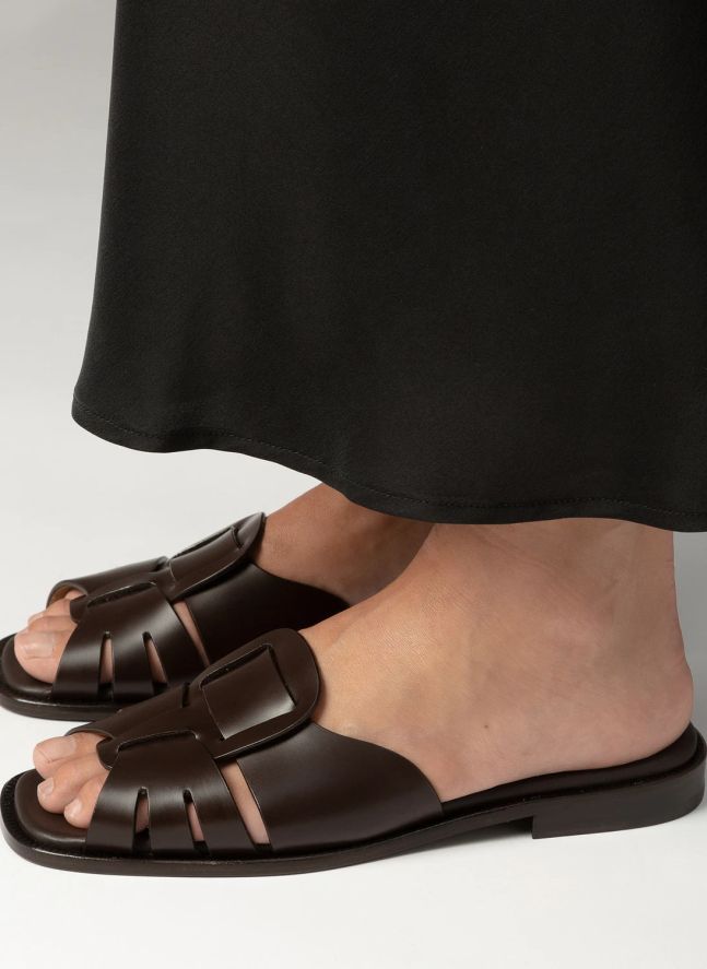 Ancora Leather sandals | Dark Brown
