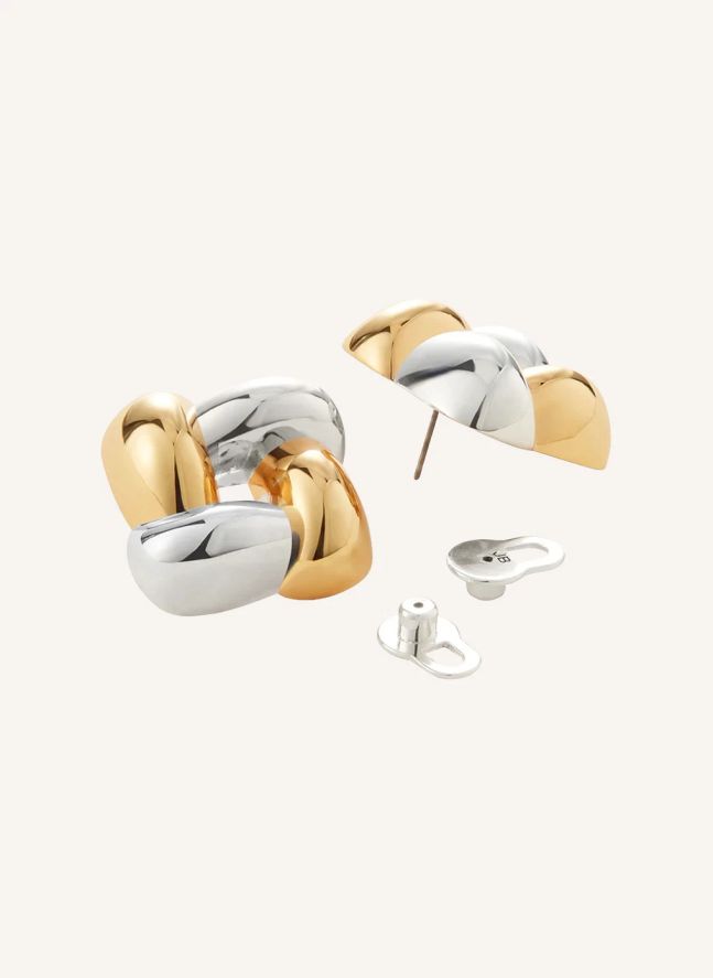 Boucles d'Oreilles Woven Square | Doré/Argenté