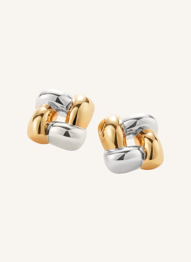 Boucles d'Oreilles Woven Square | Doré/Argenté