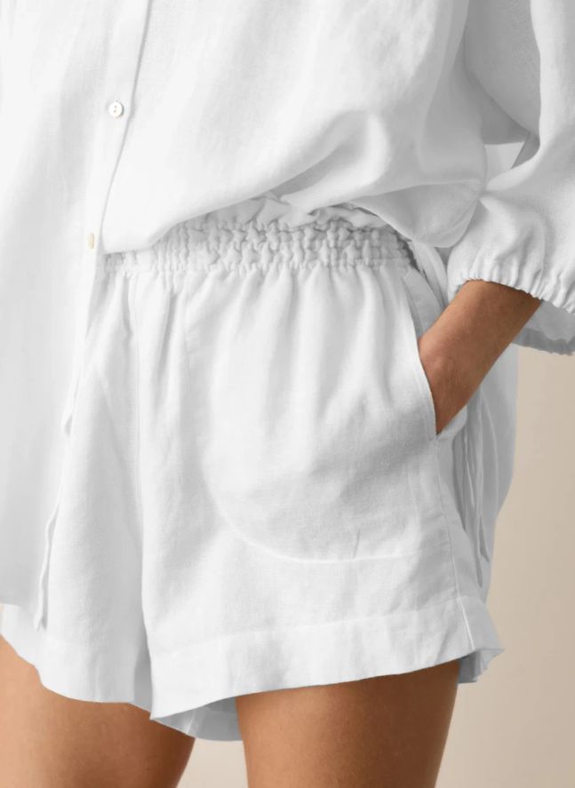Short La Ponche Lin et Coton | Bleu ciel