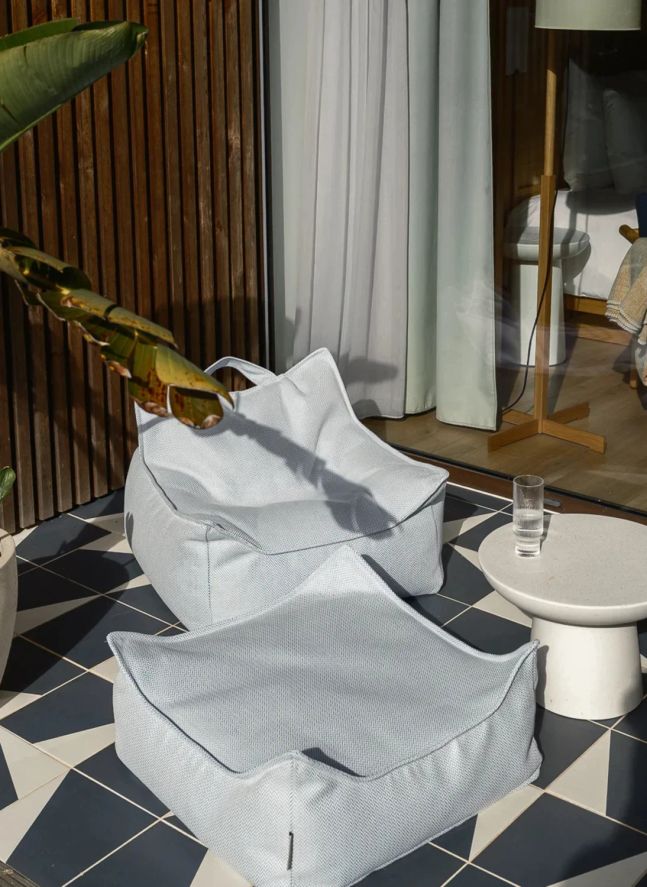 Outdoor ottoman | Light blue