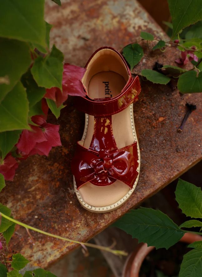 Bow sandals | Cherry red