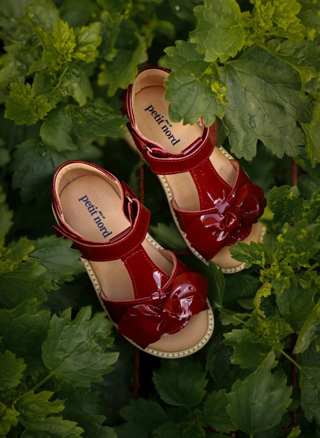 Bow sandals | Cherry red