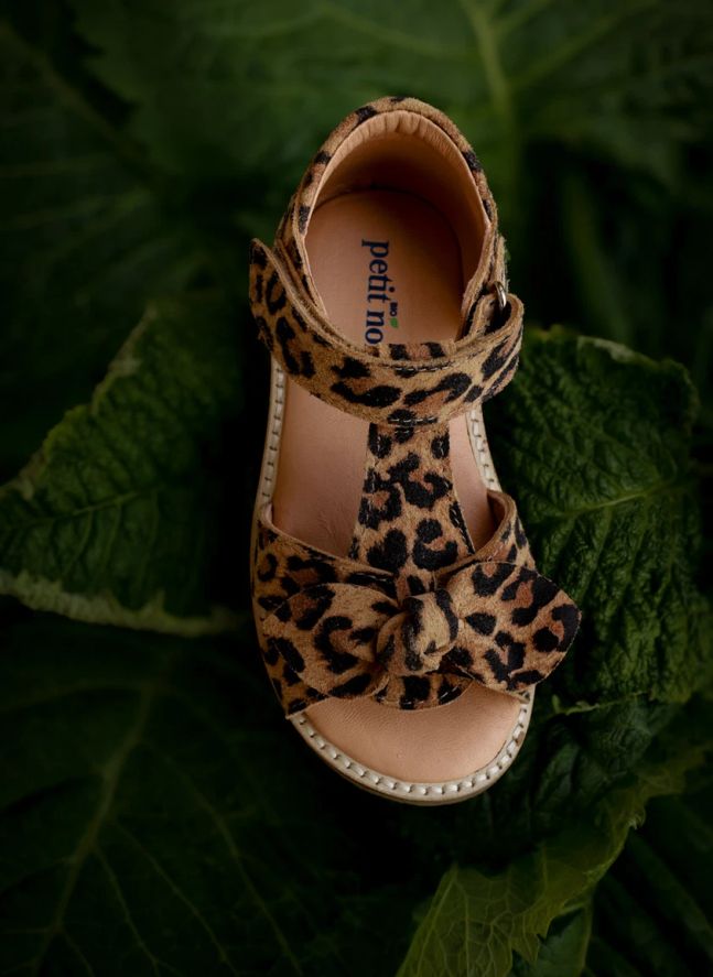 Leopard Bow Sandals | Brown