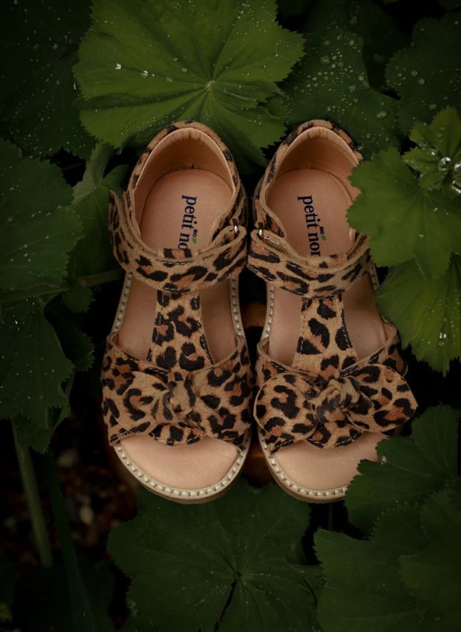 Leopard Bow Sandals | Brown