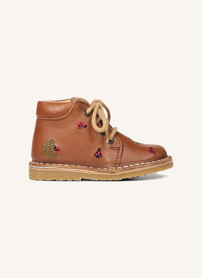 Classic Ladybird embroidered boots - Uniqua Collection | Camel