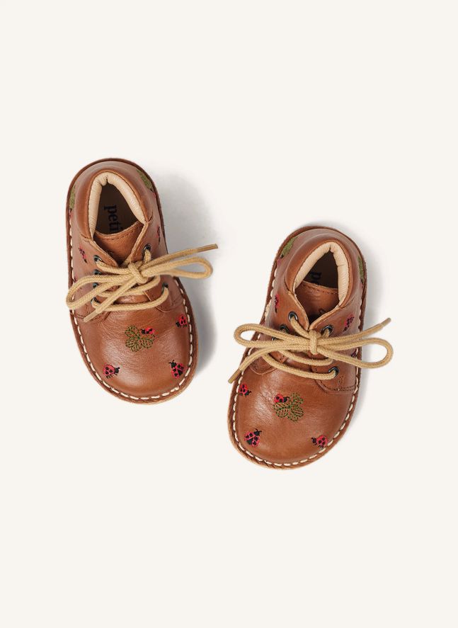 Classic Ladybird embroidered boots - Uniqua Collection | Camel
