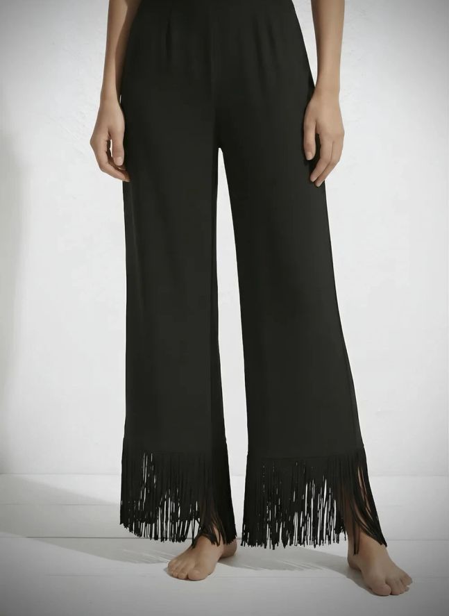 Pantalon Franges Lin | Noir