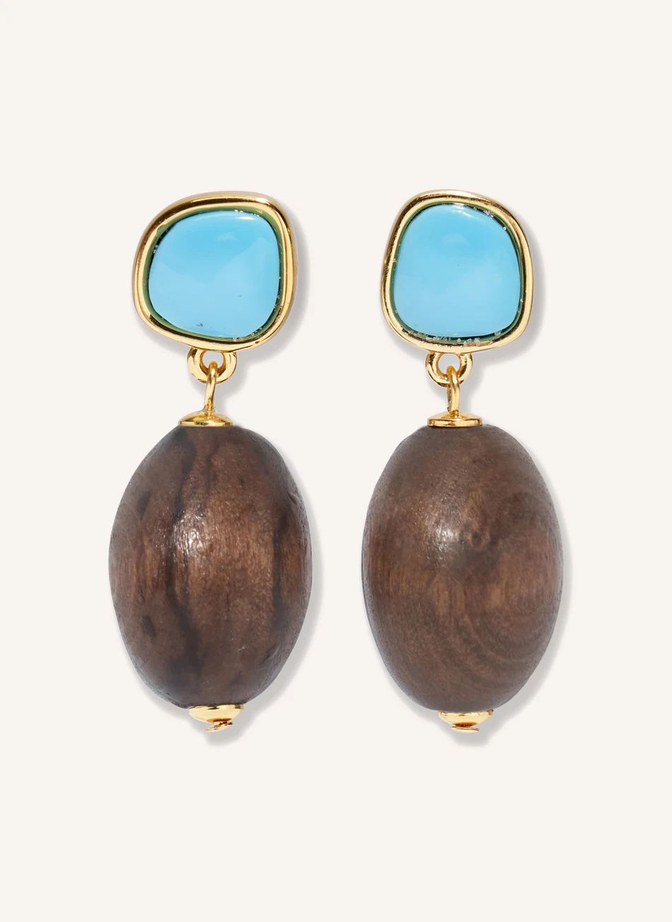 Boucles d'Oreilles Olea | Marron- Image produit n°0