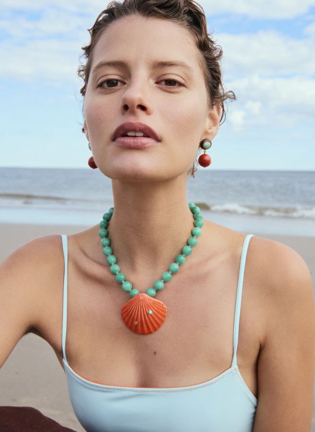 Collier Corfu Shell | Vert