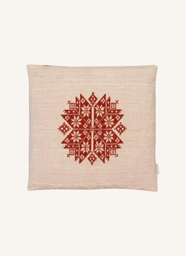 Coussin brodé Agusta | Brique