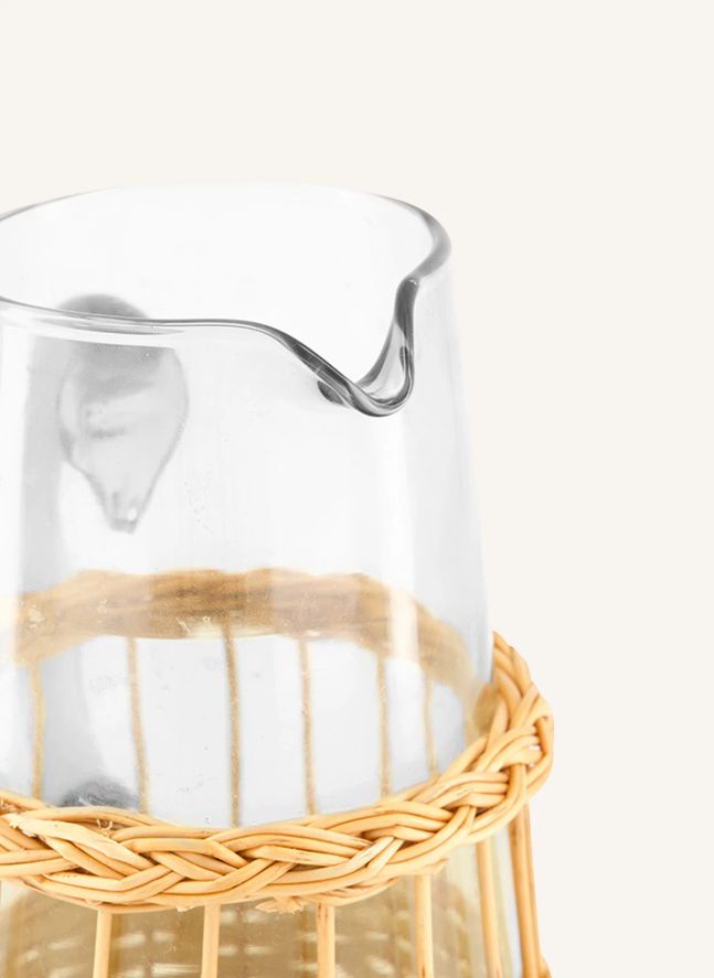 Carafe en verre et osier Vitória