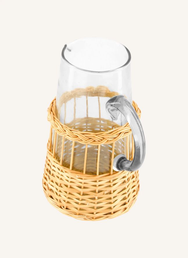 Carafe en verre et osier Vitória
