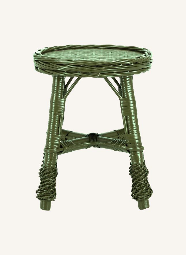 Tabouret en osier tressé Furnas | Vert