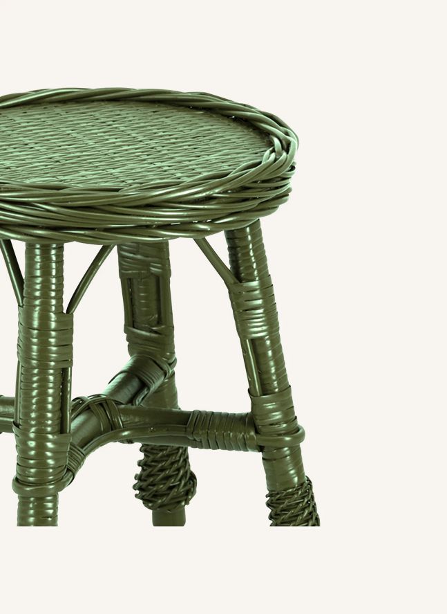 Tabouret en osier tressé Furnas | Vert